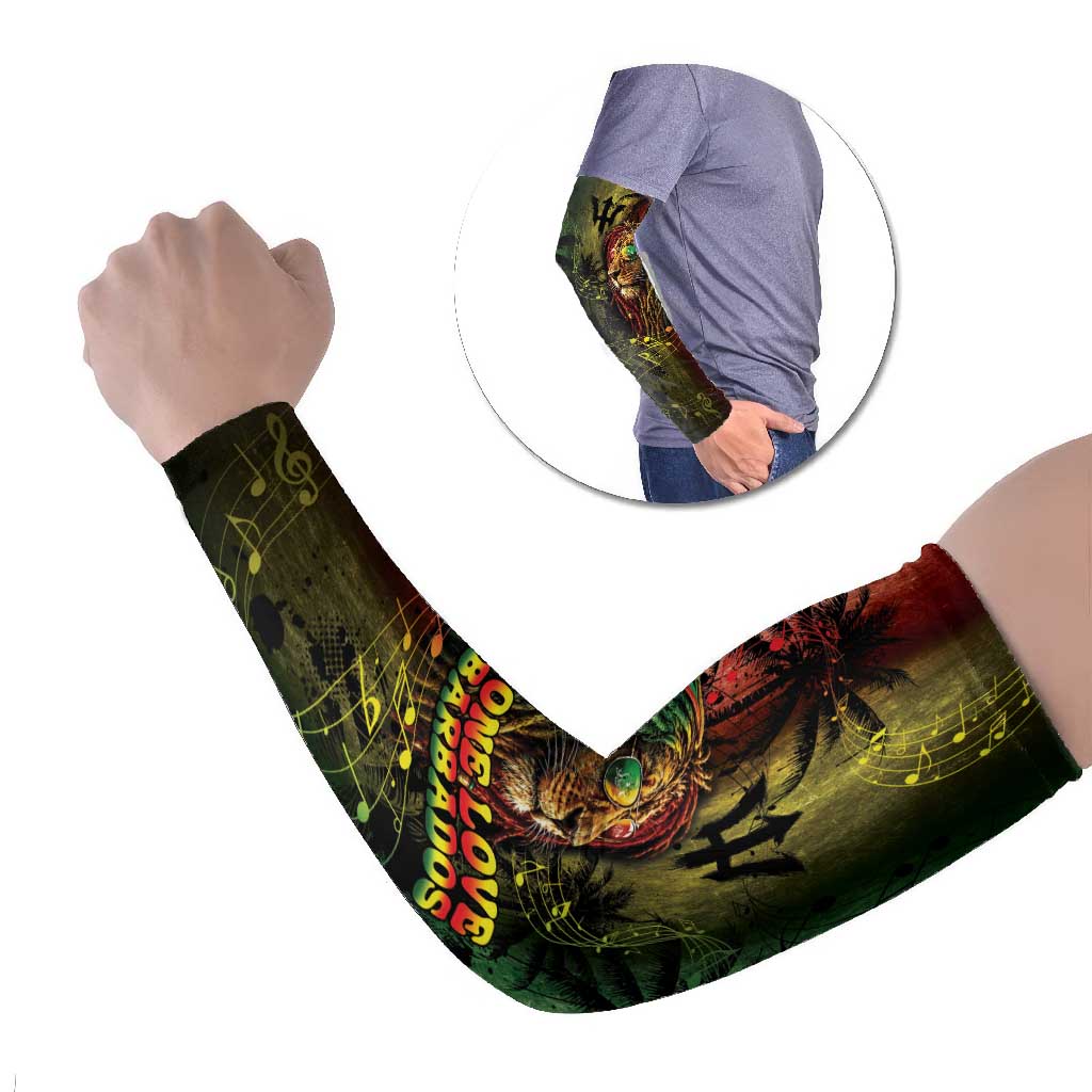 One Love Barbados Arm Sleeves Rastafarian Lion Reggae Grunge Style
