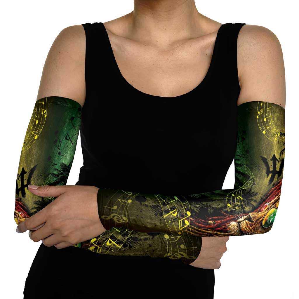 One Love Barbados Arm Sleeves Rastafarian Lion Reggae Grunge Style
