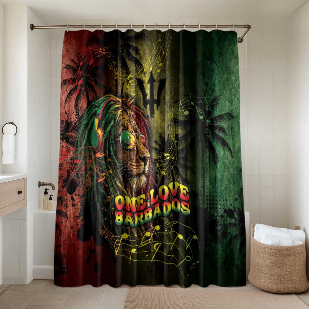 One Love Barbados Bathroom Set Rastafarian Lion Reggae Grunge Style