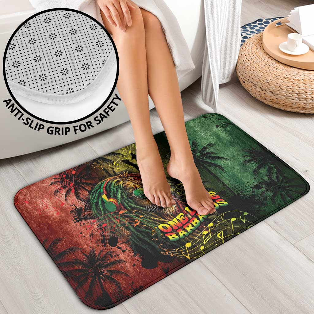 One Love Barbados Bathroom Set Rastafarian Lion Reggae Grunge Style