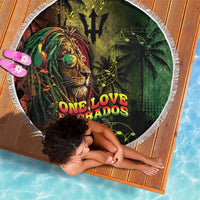 One Love Barbados Beach Blanket Rastafarian Lion Reggae Grunge Style