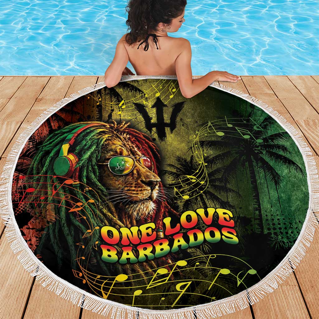 One Love Barbados Beach Blanket Rastafarian Lion Reggae Grunge Style