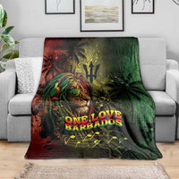 One Love Barbados Blanket Rastafarian Lion Reggae Grunge Style