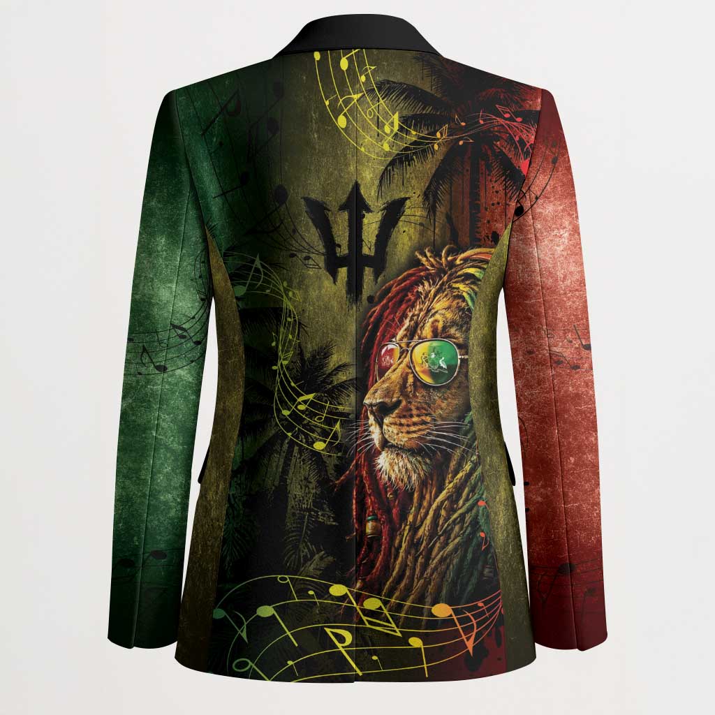 One Love Barbados Blazer Rastafarian Lion Reggae Grunge Style