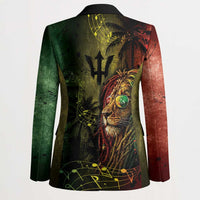 One Love Barbados Blazer Rastafarian Lion Reggae Grunge Style