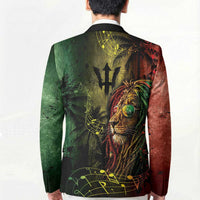 One Love Barbados Blazer Rastafarian Lion Reggae Grunge Style