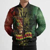 One Love Barbados Bomber Puffer Jacket Rastafarian Lion Reggae Grunge Style