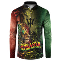 One Love Barbados Button Sweatshirt Rastafarian Lion Reggae Grunge Style