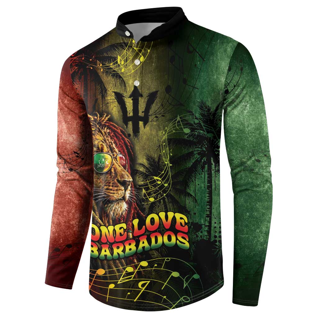 One Love Barbados Button Sweatshirt Rastafarian Lion Reggae Grunge Style