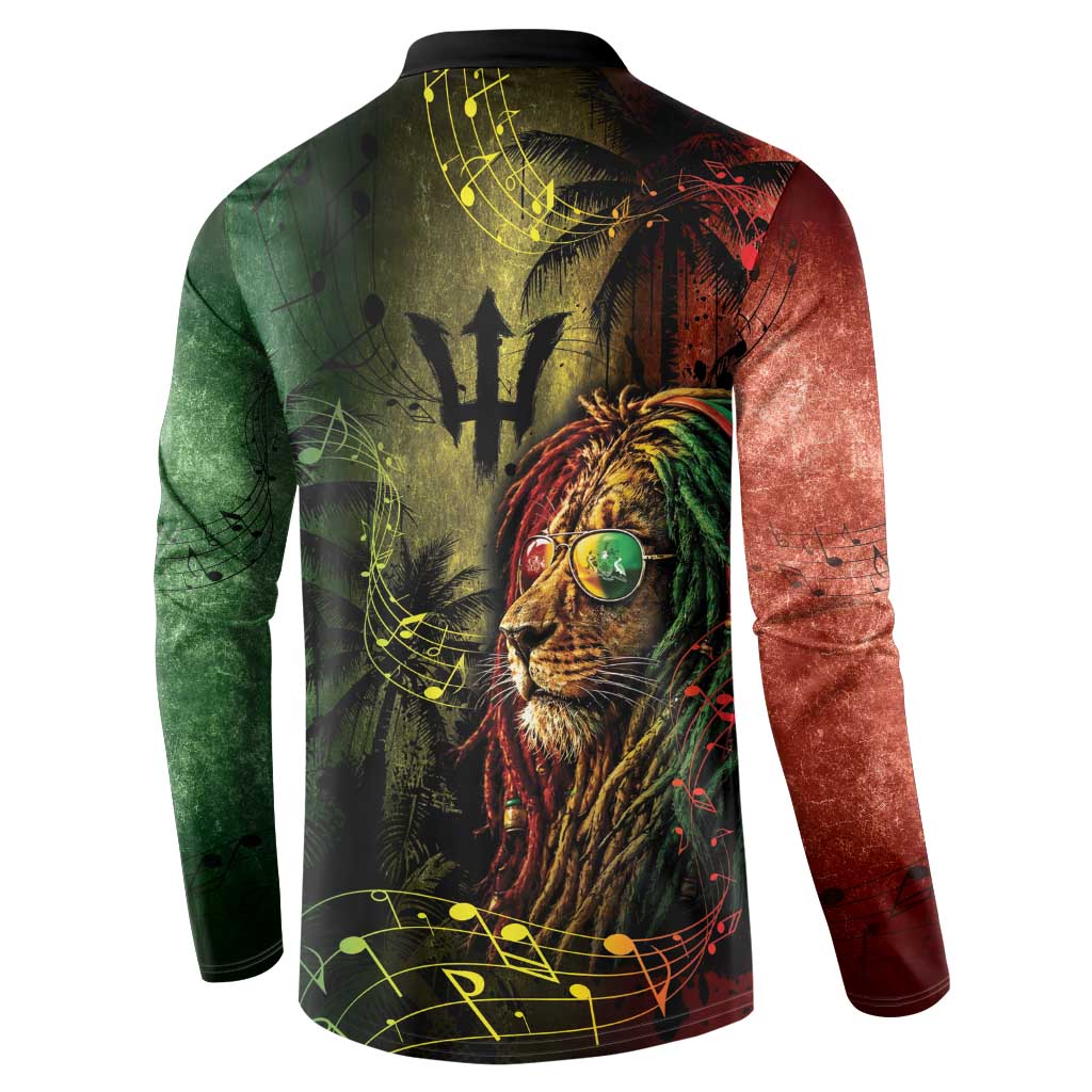 One Love Barbados Button Sweatshirt Rastafarian Lion Reggae Grunge Style