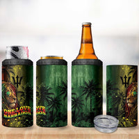 One Love Barbados 4 in 1 Can Cooler Tumbler Rastafarian Lion Reggae Grunge Style