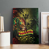 One Love Barbados Canvas Wall Art Rastafarian Lion Reggae Grunge Style