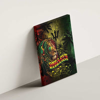 One Love Barbados Canvas Wall Art Rastafarian Lion Reggae Grunge Style