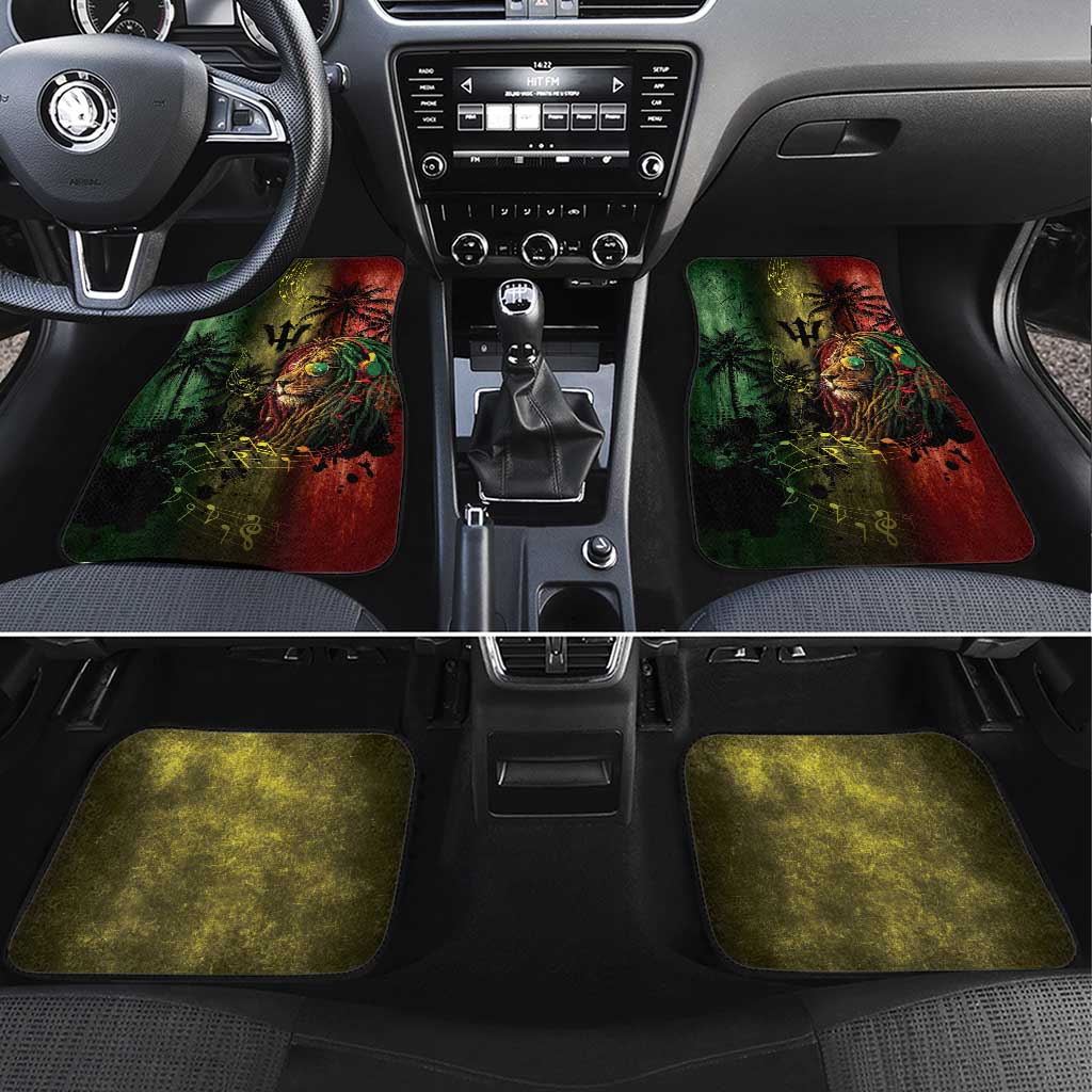 One Love Barbados Car Mats Rastafarian Lion Reggae Grunge Style