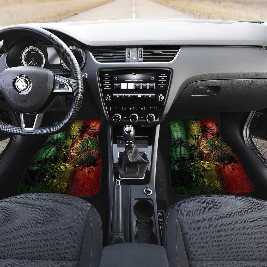 One Love Barbados Car Mats Rastafarian Lion Reggae Grunge Style