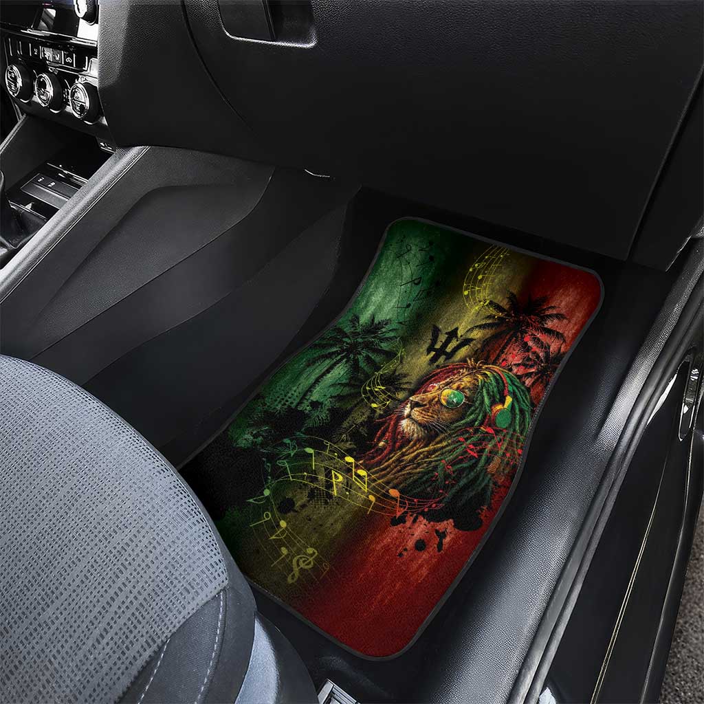 One Love Barbados Car Mats Rastafarian Lion Reggae Grunge Style