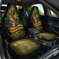 One Love Barbados Car Seat Cover Rastafarian Lion Reggae Grunge Style