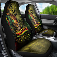 One Love Barbados Car Seat Cover Rastafarian Lion Reggae Grunge Style