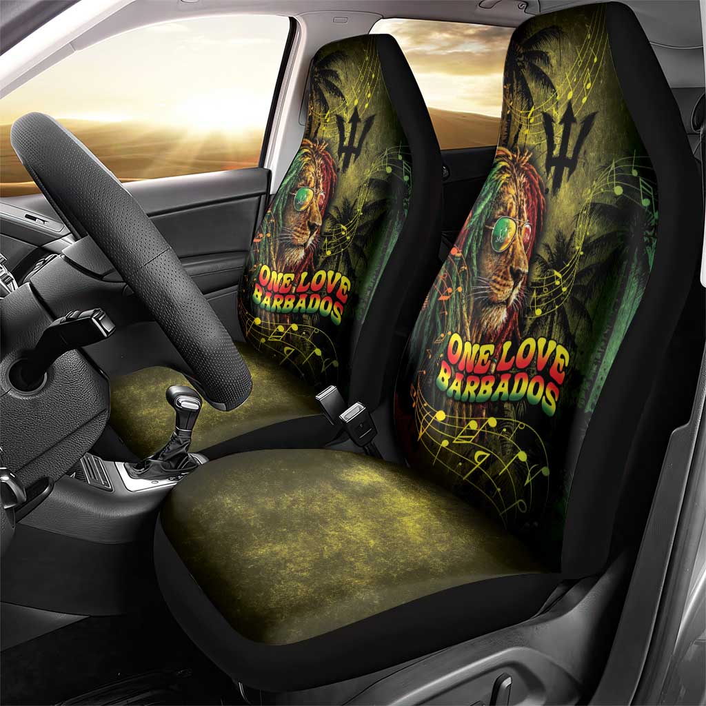 One Love Barbados Car Seat Cover Rastafarian Lion Reggae Grunge Style