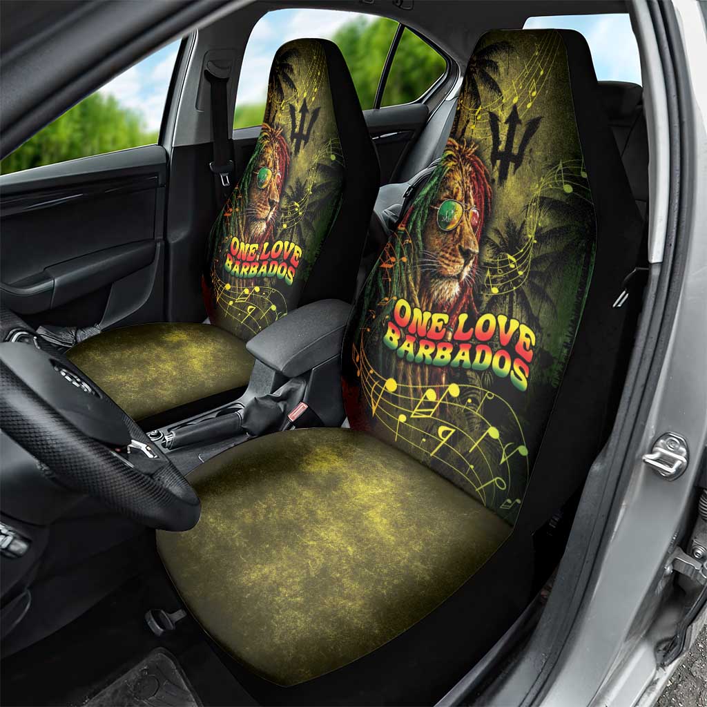One Love Barbados Car Seat Cover Rastafarian Lion Reggae Grunge Style