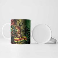 One Love Barbados Ceramic Mug Rastafarian Lion Reggae Grunge Style