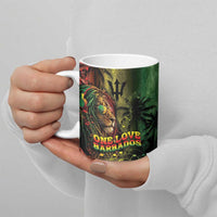 One Love Barbados Ceramic Mug Rastafarian Lion Reggae Grunge Style