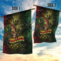 One Love Barbados Garden Flag Rastafarian Lion Reggae Grunge Style