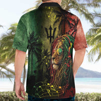 One Love Barbados Hawaiian Shirt Rastafarian Lion Reggae Grunge Style