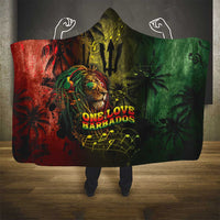 One Love Barbados Hooded Blanket Rastafarian Lion Reggae Grunge Style