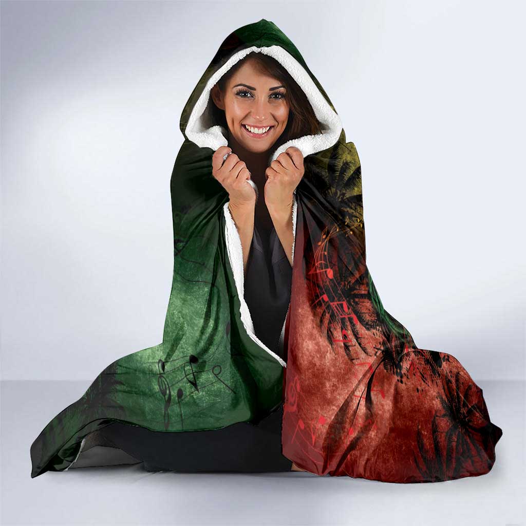 One Love Barbados Hooded Blanket Rastafarian Lion Reggae Grunge Style