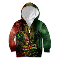 One Love Barbados Kid Hoodie Rastafarian Lion Reggae Grunge Style