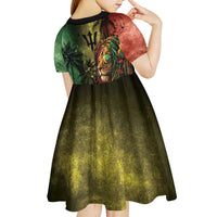 One Love Barbados Kid Short Sleeve Dress Rastafarian Lion Reggae Grunge Style