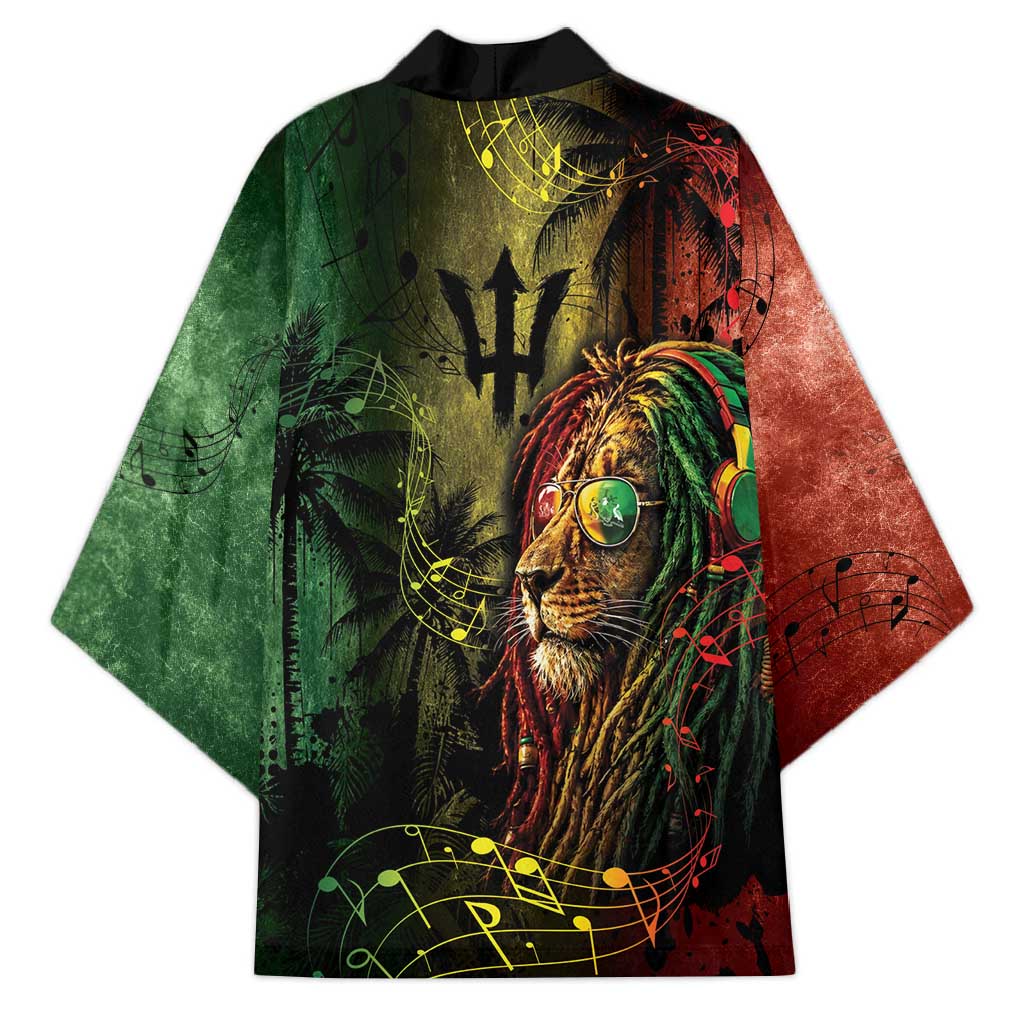 One Love Barbados Kimono Rastafarian Lion Reggae Grunge Style