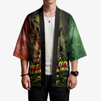 One Love Barbados Kimono Rastafarian Lion Reggae Grunge Style