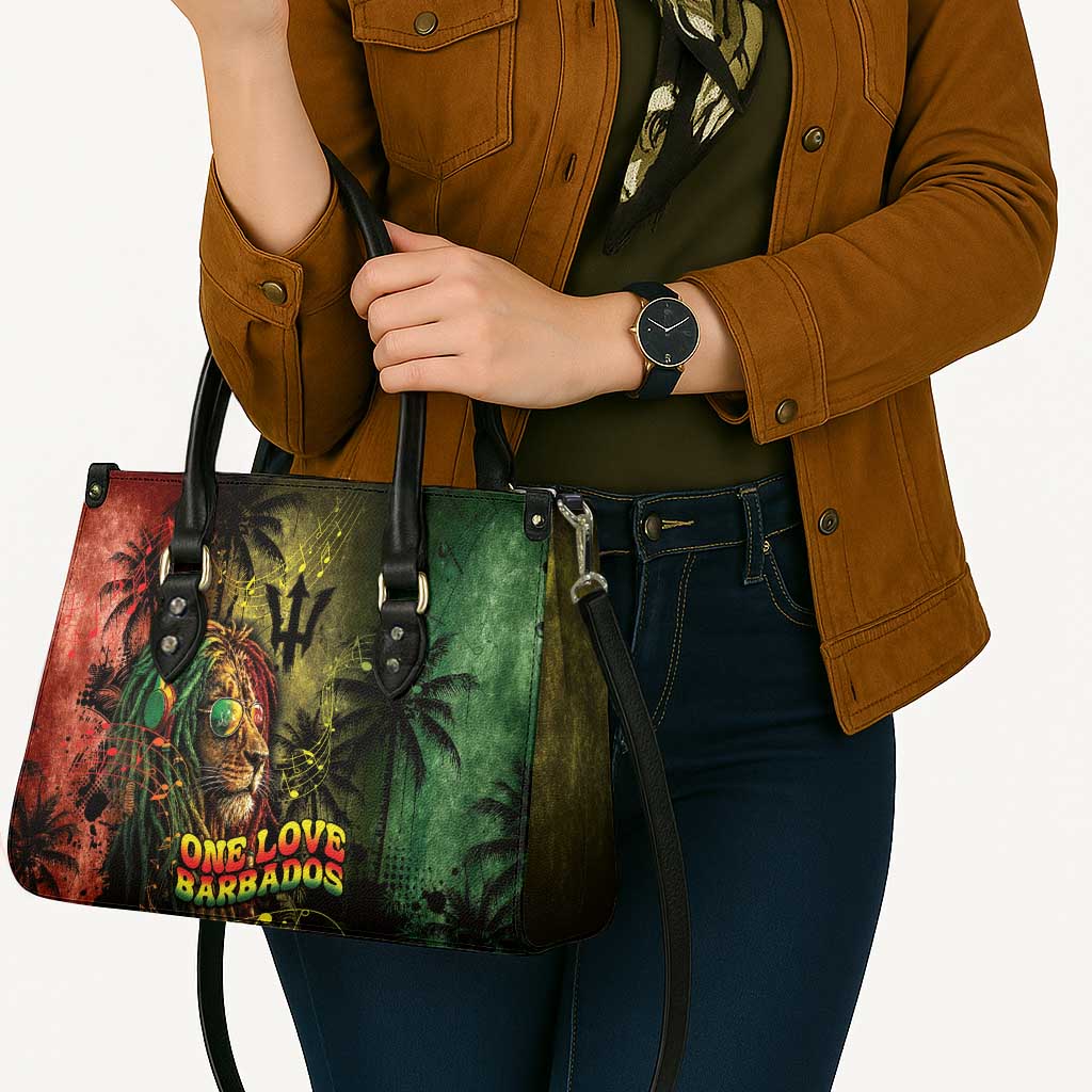 One Love Barbados Leather Bag Rastafarian Lion Reggae Grunge Style