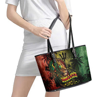 One Love Barbados Leather Tote Bag Rastafarian Lion Reggae Grunge Style
