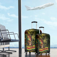 One Love Barbados Luggage Cover Rastafarian Lion Reggae Grunge Style