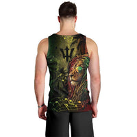One Love Barbados Men Tank Top Rastafarian Lion Reggae Grunge Style