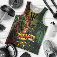 One Love Barbados Men Tank Top Rastafarian Lion Reggae Grunge Style