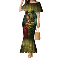 One Love Barbados Mermaid Dress Rastafarian Lion Reggae Grunge Style