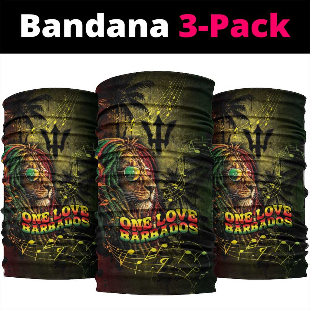 One Love Barbados Neck Gaiter Rastafarian Lion Reggae Grunge Style