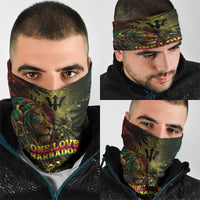 One Love Barbados Neck Gaiter Rastafarian Lion Reggae Grunge Style