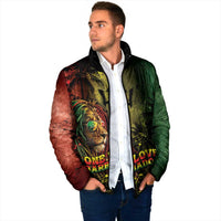 One Love Barbados Padded Jacket Rastafarian Lion Reggae Grunge Style