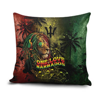 One Love Barbados Pillow Cover Rastafarian Lion Reggae Grunge Style