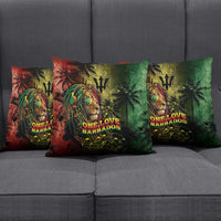 One Love Barbados Pillow Cover Rastafarian Lion Reggae Grunge Style