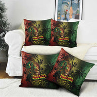 One Love Barbados Pillow Cover Rastafarian Lion Reggae Grunge Style
