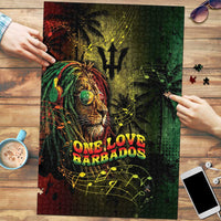 One Love Barbados Puzzle Rastafarian Lion Reggae Grunge Style