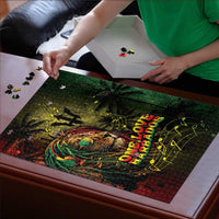 One Love Barbados Puzzle Rastafarian Lion Reggae Grunge Style