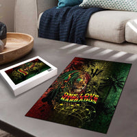 One Love Barbados Puzzle Rastafarian Lion Reggae Grunge Style