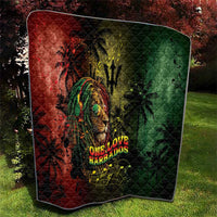 One Love Barbados Quilt Rastafarian Lion Reggae Grunge Style
